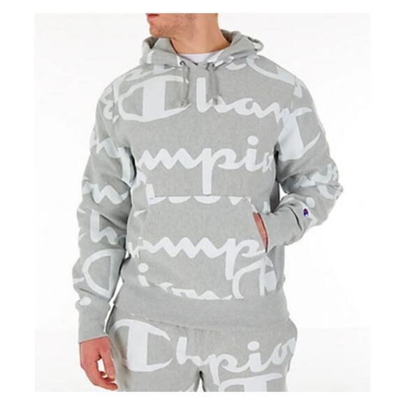 Champion Reverse Weave Logo Hoodie Gray Size Small - Picture 2 of 7